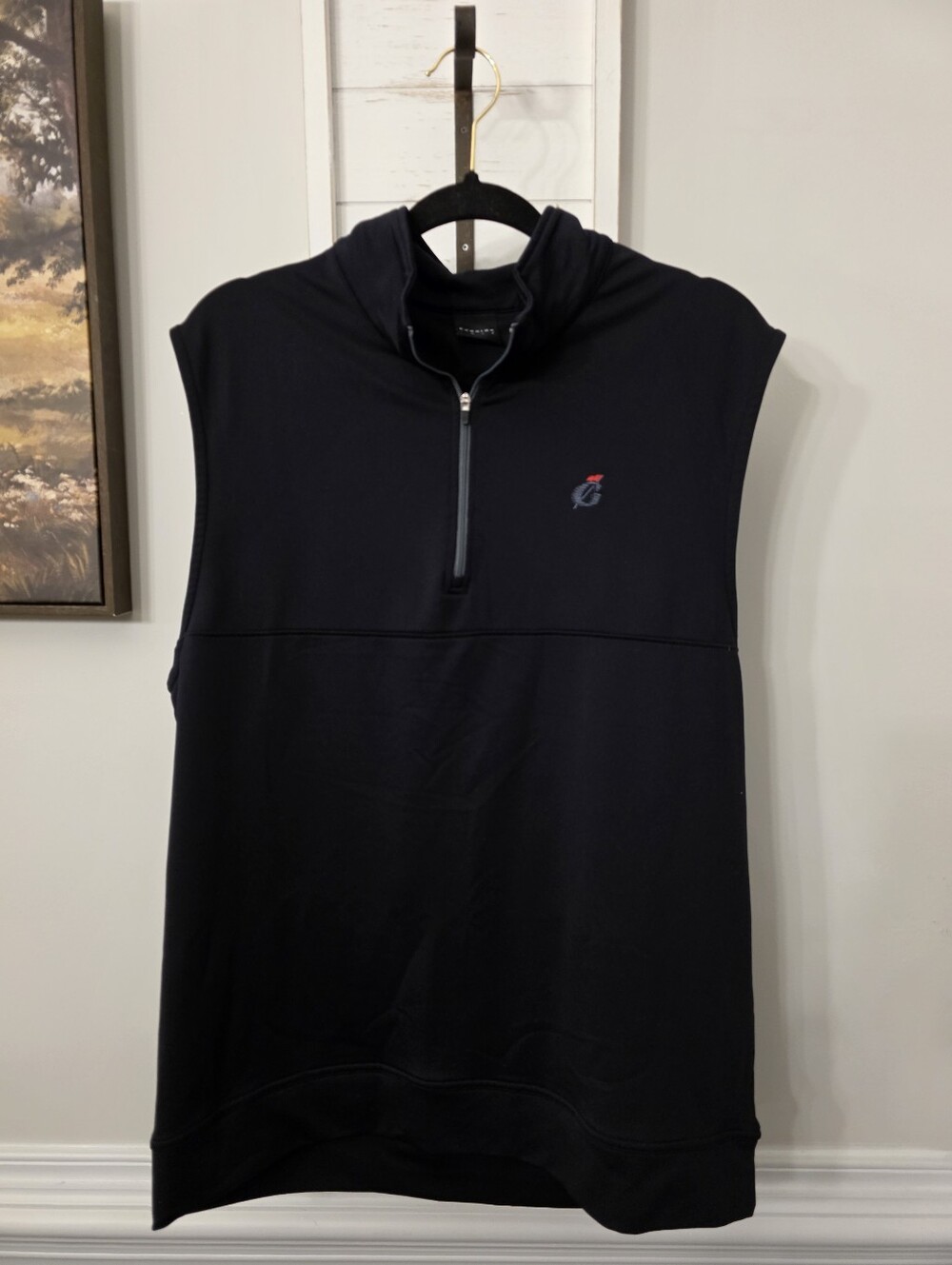 Dunning Golf Black 1/4 Zip Performance Vest Large